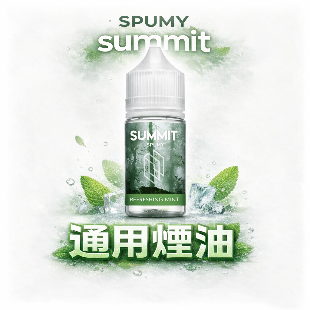 SPUMY Summit 30mL 重塑冷冽新高度 重構注油界調香天花板 只給您瞬時引爆的「極致冰感」 讓巔峰口感點亮您的感官瞬間 台灣現貨